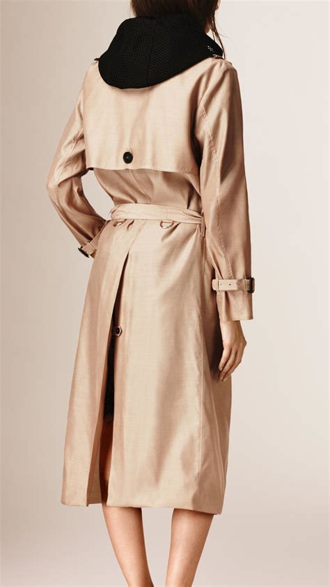 burberry silk trench coat.